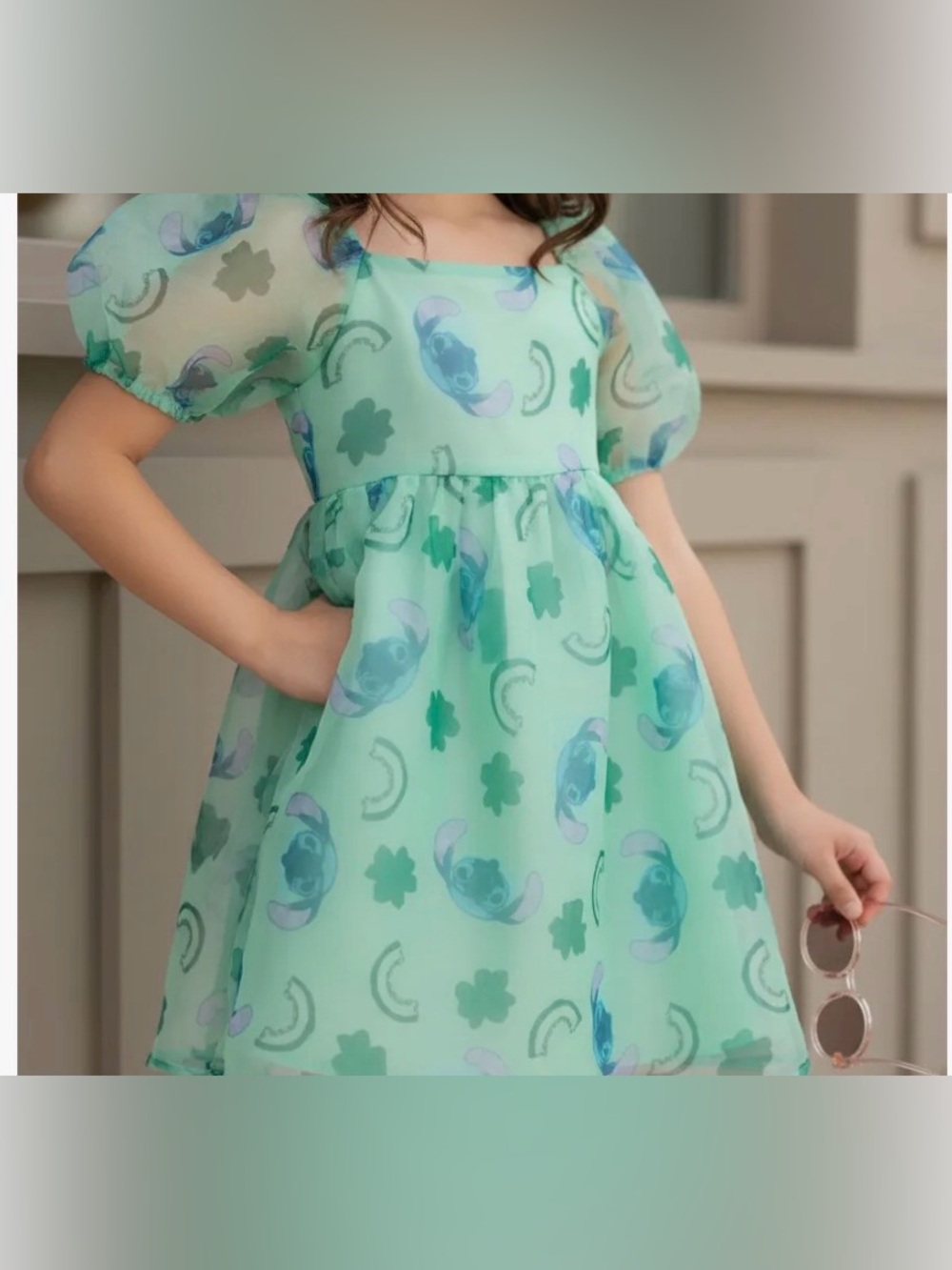 Kids' Large Mint Green Character Party Dress Lilo & Stitch St Pattys Size Lg
